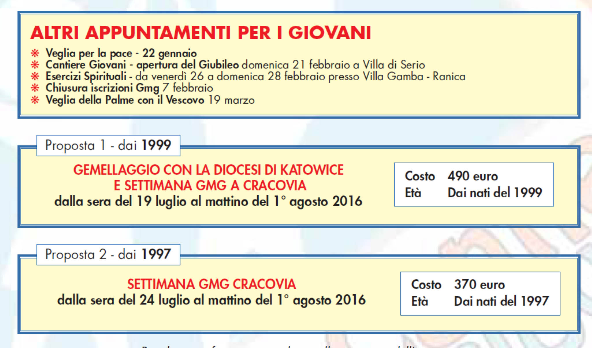 occasioni in oratorio 2016