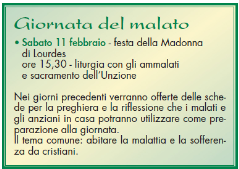 giornata del malato 2017