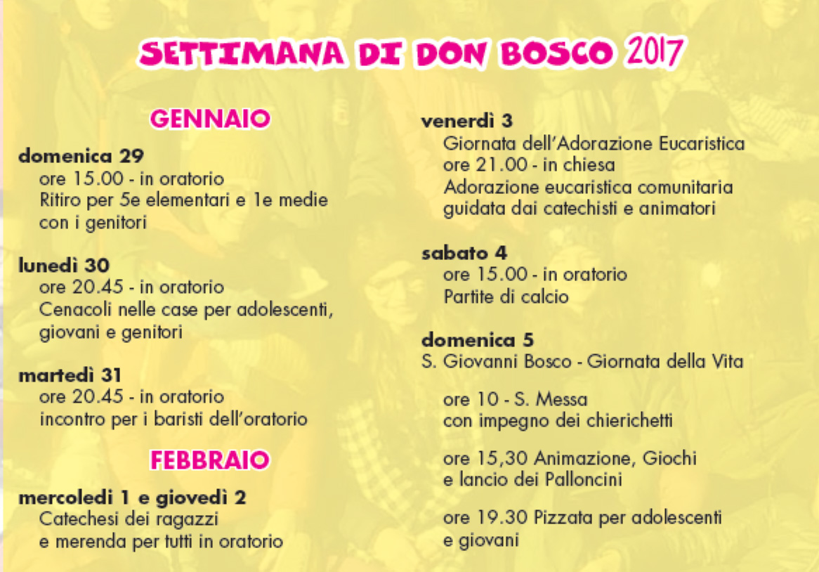 settimana di don bosco 2017