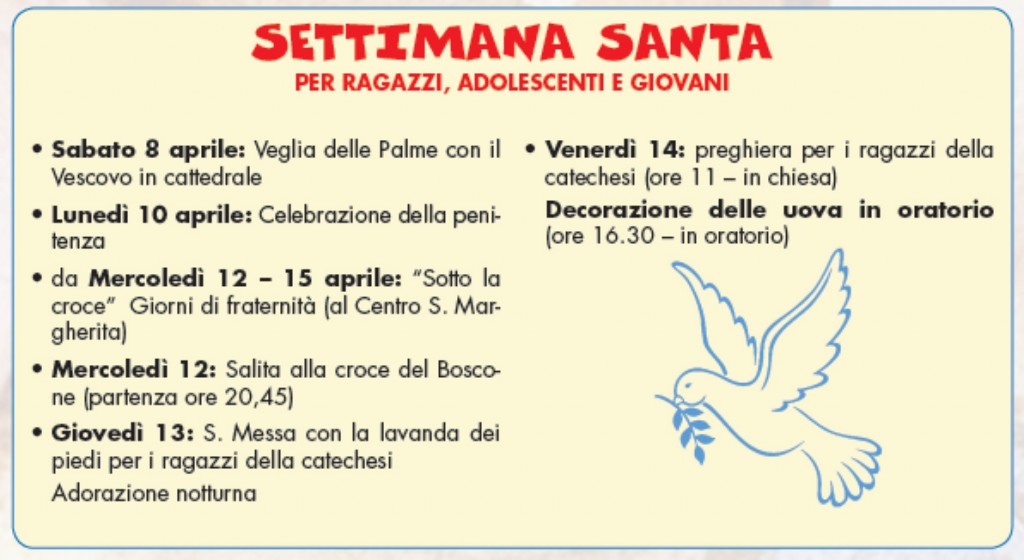 La settimana santa in oratorio 2017