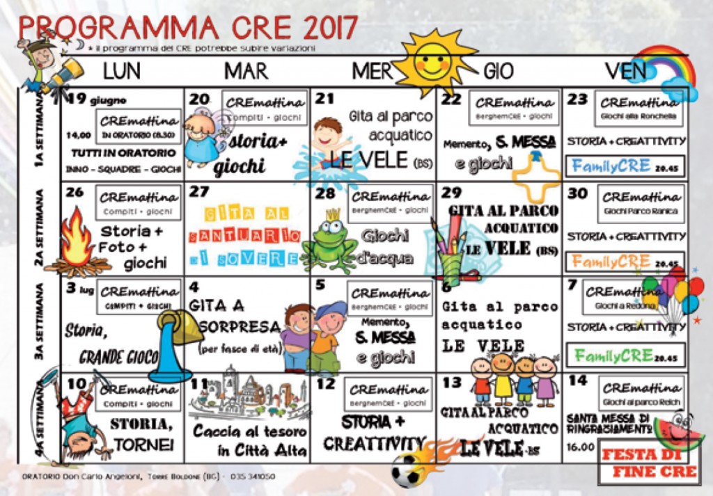 Programma CRE 2017