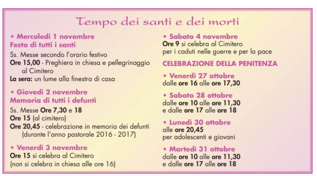 programma santi e morti 2017