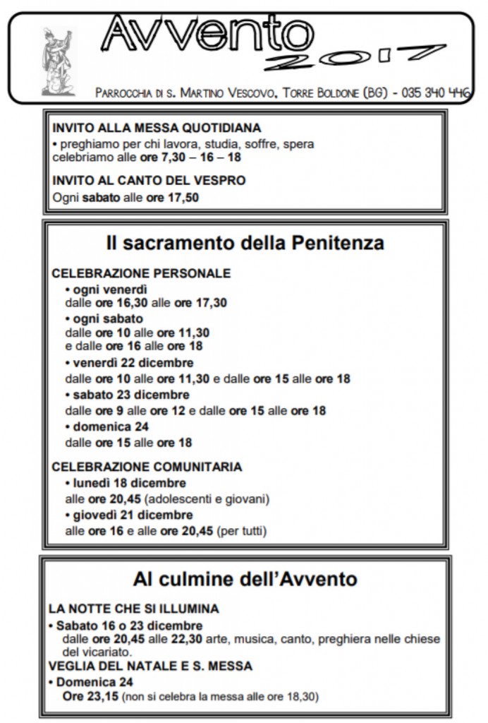 avvento parrocchia 2017