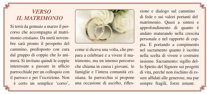 percorsi matrimonio 2018-19